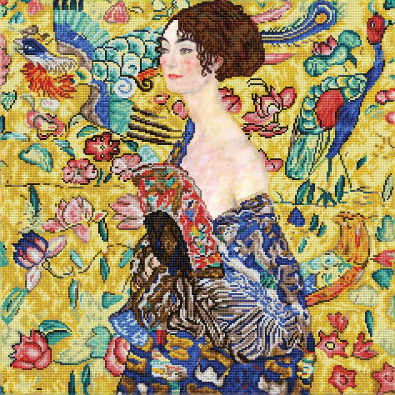 Lady with Fan (après Klimt) Lady with Fan (après Klimt)