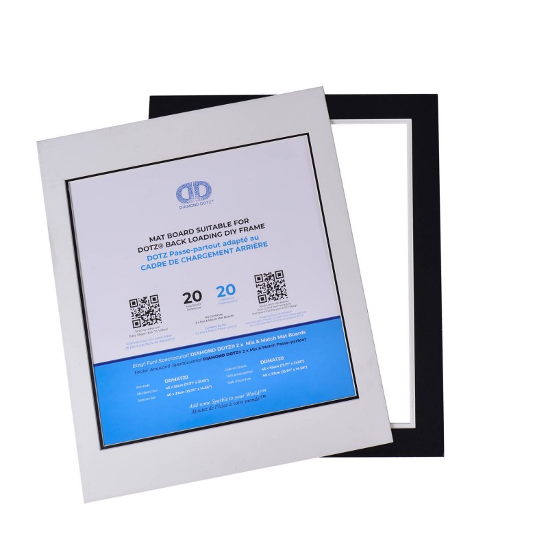 MAT BOARD 20 TWIN PACK BLACK & WHITE - 15.74 x 14.56 in MAT BOARD 20 TWIN PACK BLACK & WHITE - 15.74 x 14.56 in