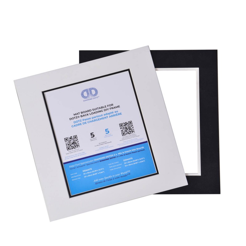 MAT BOARD 5 TWIN PACK BLACK & WHITE - 9.05 x 9.84 in MAT BOARD 5 TWIN PACK BLACK & WHITE - 9.05 x 9.84 in