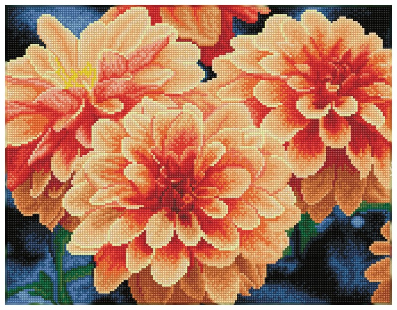 Peach Dahlias - Pre-Framed Kit Peach Dahlias - Pre-Framed Kit