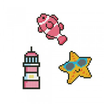 DTZ12.025 - BUBBLES - Fish - Star Fish - Light House