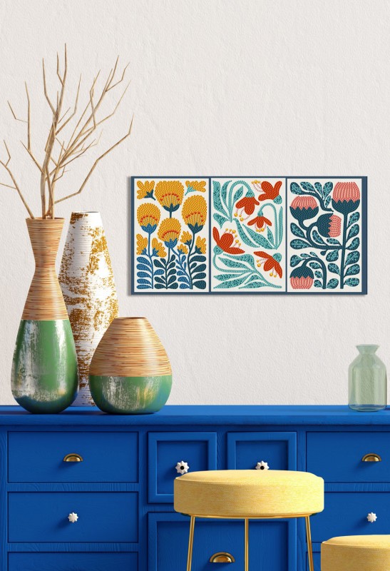 Modern Floral Triptych