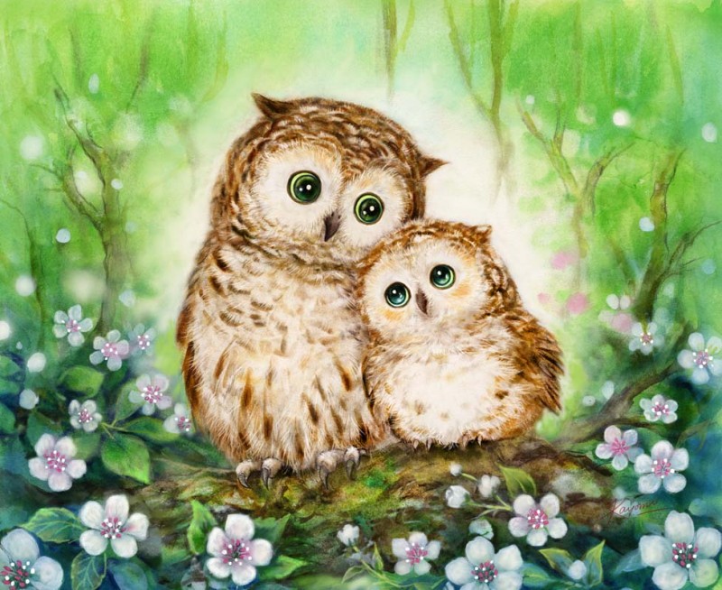 6308 - Mother & Baby Owl 6308 - Mother & Baby Owl