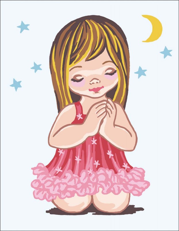 3302 - Angel Girl Praying with Moon & Stars 3302 - Angel Girl Praying with Moon & Stars