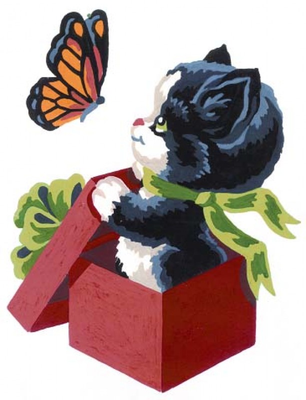 3193 - Kitten and Butterfly 3193 - Kitten and Butterfly