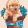 3140 - Puppy in Flower Pot