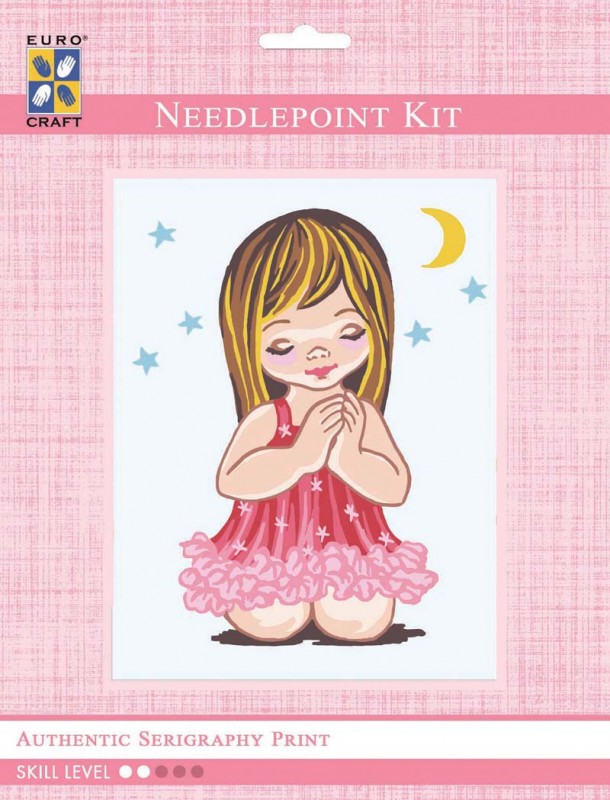 3302K - Angel Girl Praying with Moon & Stars