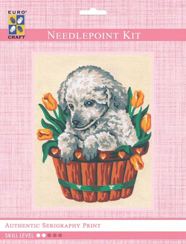 3136K - Puppy in Tulips 3136K - Puppy in Tulips
